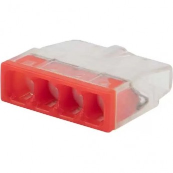 Экспресс-клемма с пастой REXANT СМК 2273-244, 4-проводная 0.5-2.5 мм², прозрачная, блистер (20 шт./уп.)