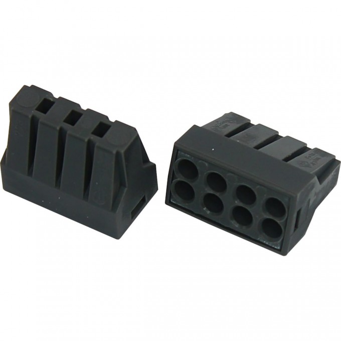 Экспресс-клемма с пастой REXANT СМК 773-308, 8-проводная до 2,5 мм² серая, (блистер 5шт.) 06-0209-B5