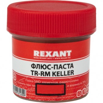 Флюс для пайки REXANT, паста TR-RM KELLER, 20 мл, банка