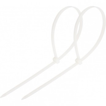 Хомут-стяжка кабельная REXANT нейлоновая 200x7,6мм, белая (100 шт/уп)