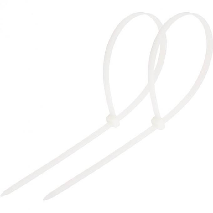 Хомут-стяжка кабельная REXANT нейлоновая 250x3,6мм, белая (100 шт/уп) 07-0250