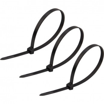 Хомут-стяжка кабельная REXANT нейлоновая 300x7,6мм, черная (100 шт/уп)