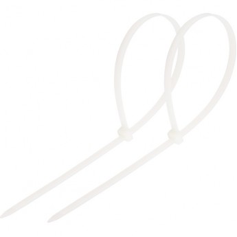 Хомут-стяжка REXANT кабельная нейлоновая 200x4.8 мм белая, 100 шт.