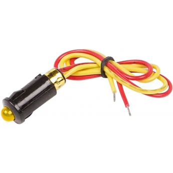 Индикатор REXANT LED 8 12В с проводом желтый