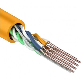 Кабель витая пара REXANT U/UTP, CAT 5e, ZH нг(А)-HF, 4PR, 24AWG, INDOOR, SOLID, оранжевый, 305 м