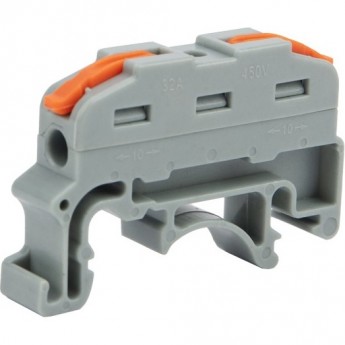 Клемма REXANT СМК 222-421D проходная 1-полюсная, с креплением на DIN-рейку (0,08-4 мм²) серая (25 шт./уп.)