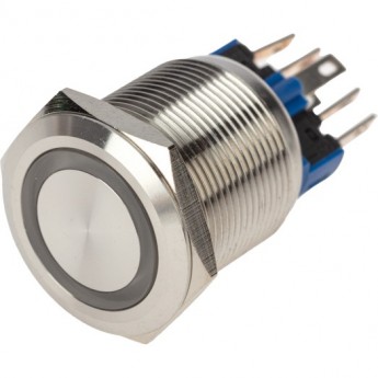 Кнопка антивандальная REXANT Ø22 250В Фикс (6с) ON-OFF/OFF-ON подсв/зеленая