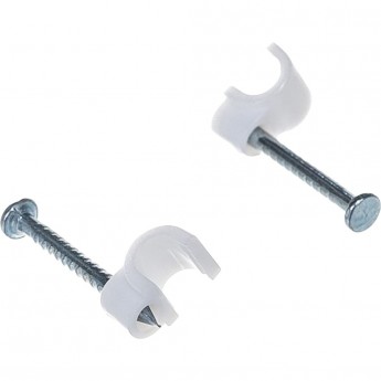 Крепеж кабеля REXANT круглый 7 мм, белый (упак. 50 шт)