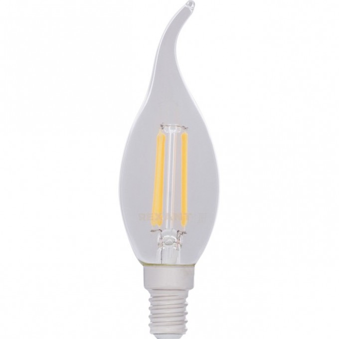 Лампа филаментная REXANT CN37 7.5 Вт 4000K E14 прозрачная колба 604-102