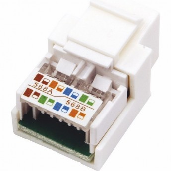 Модуль REXANT KEYSTONE JACK RJ-45(8P8C), UTP, CAT 5e, тип 180 градусов, белый