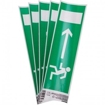 Наклейка эвакуационный знак REXANT "Направление к эвакуационному выходу налево" с хедером; 100х300 мм
