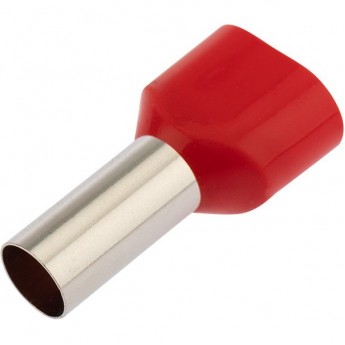 Наконечник штыревой REXANT втулочный изолированный F-14 мм 2х10 мм² (НШВи(2) 10-14/ Ги2 10-14) красный