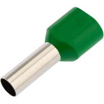 Наконечник штыревой REXANT втулочный изолированный F-14 мм 2х6 мм² (НШВи(2) 6.0-14/НГи2 6,0-14) зеленый