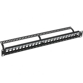 Панель коммутационная с кабельным органайзером 19", 1U, 24 порта, UTP, RJ-45, CAT 6 REXANT PRO