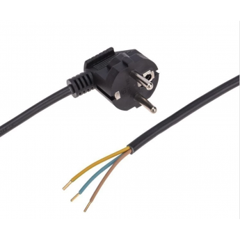 Шнур электрический REXANT с вилкой ПВС 3х0,75 мм2 3м, черный