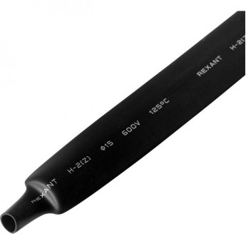 Термоусаживаемая трубка REXANT 15.0/7.5 мм черная, 50 шт/уп