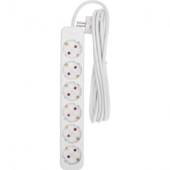 Удлинитель REXANT STANDARD 6 гнезд 3м 3х1,0мм² белый