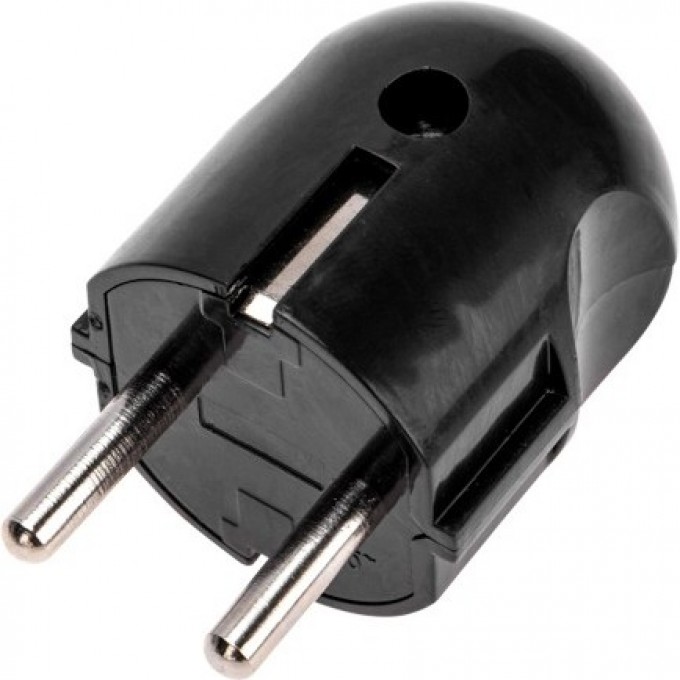 Вилка Евро REXANT прямая с заземляющим контактом 16А, черная 11-8950