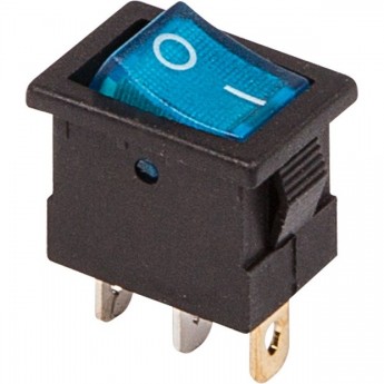Выключатель клавишный REXANT MINI 12V синий с подсветкой