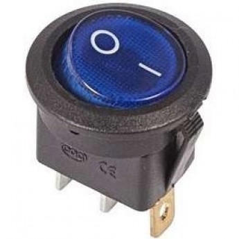 Выключатель клавишный REXANT RWB-214 6А круглый синий с подсветкой